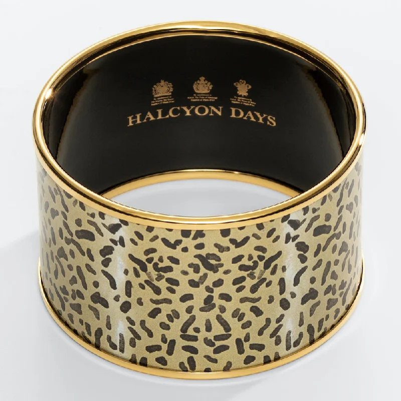 Children's Bangle Bracelets with Animal - Shaped Charms for a Cute AccessoryLeopard Print & Gold Enamel Cuff Bangle Children's Bangle Bracelets with Animal - Shaped Charms for a Cute AccessoryLeopard Print & Gold Enamel Cuff Bangle