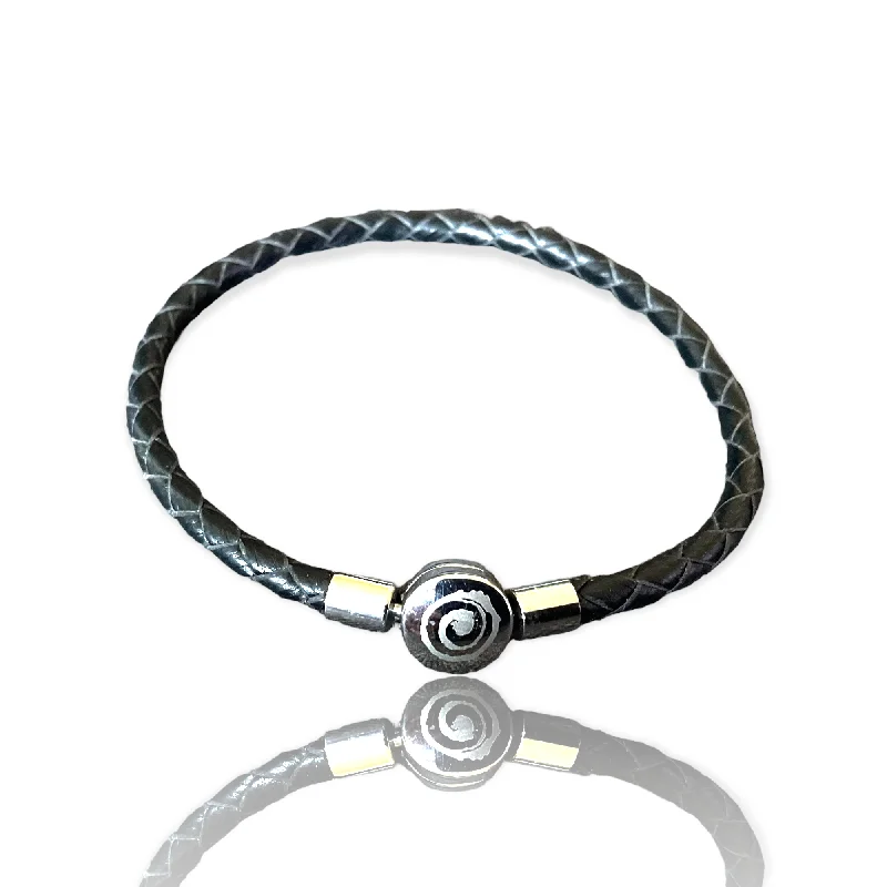 Chamm Bracelets for gift ideasLeather Charm Bracelet 'Koru" (4mm)(No.3)