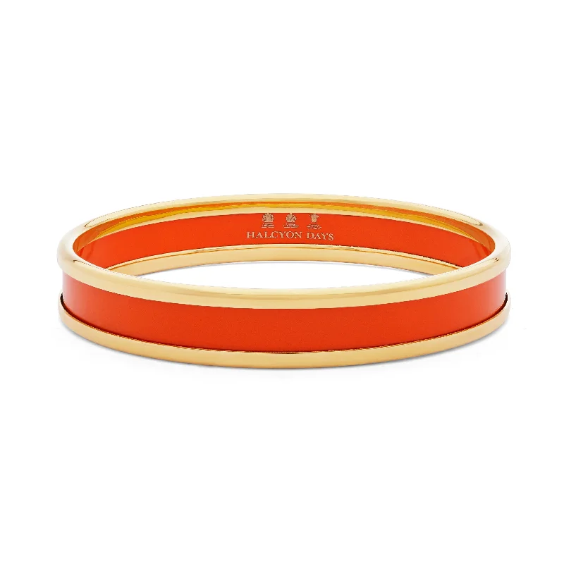 Children's Bangle Bracelets with Animal - Shaped Charms for a Cute AccessorySkinny Orange & Gold Enamel Bangle Children's Bangle Bracelets with Animal - Shaped Charms for a Cute AccessorySkinny Orange & Gold Enamel Bangle