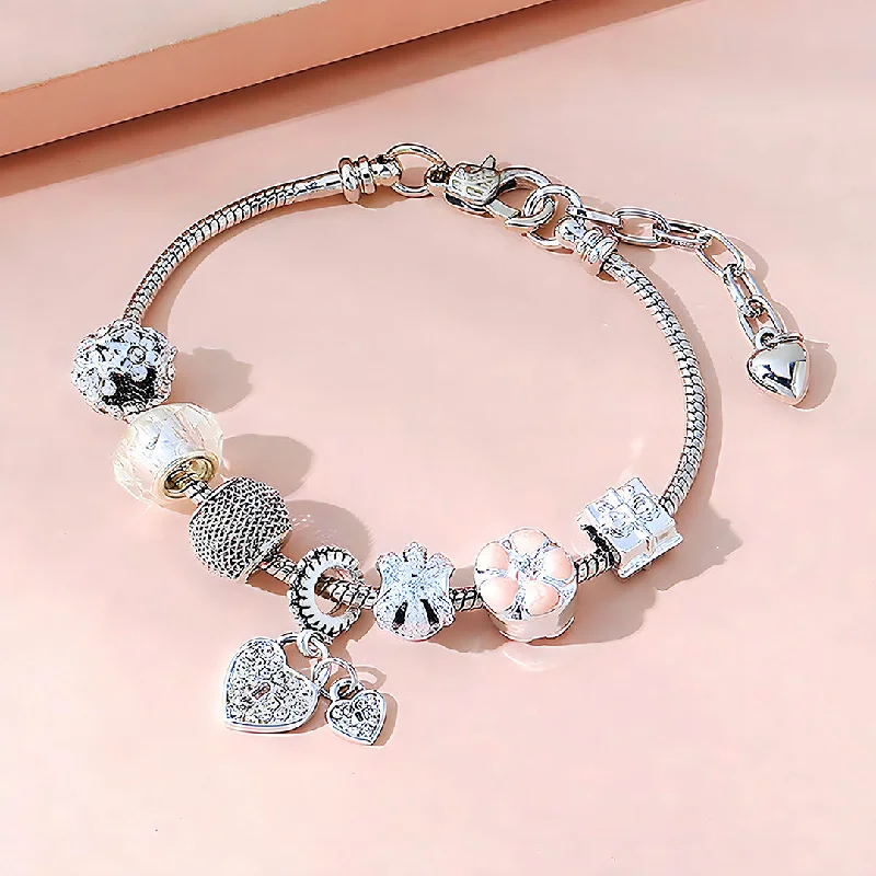 Chamm Bracelets for everyday wearLuxe6191 - Twin Hearts Charm Bracelet