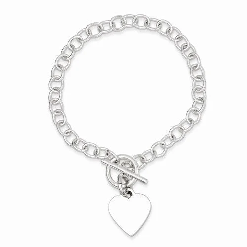Handmade Chamm BraceletsSterling Silver Polished Heart Charm