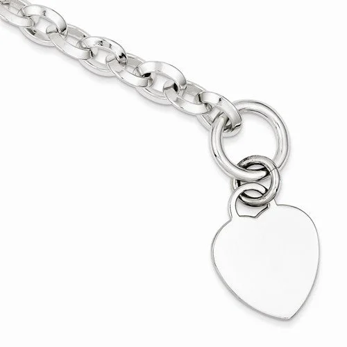 Chamm Bracelets for womenSterling Silver Engraveable Heart Disc On Fancy Link Toggle Bracelet Chamm Bracelets for womenSterling Silver Engraveable Heart Disc On Fancy Link Toggle Bracelet