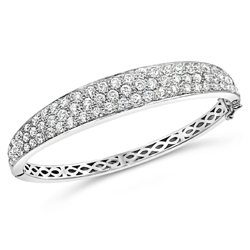 Leather - Wrapped Bangles with Studded Details for a Rock - Chic VibePave` Diamond Bangle C.1693 Leather - Wrapped Bangles with Studded Details for a Rock - Chic VibePave` Diamond Bangle C.1693