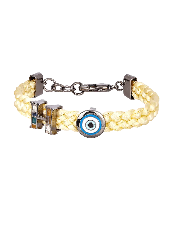 Personalized Chamm BraceletsPersonalised Unisex Infini Thread of Protego Bracelet - Daffodil Yellow and Gunmetal Personalized Chamm BraceletsPersonalised Unisex Infini Thread of Protego Bracelet - Daffodil Yellow and Gunmetal