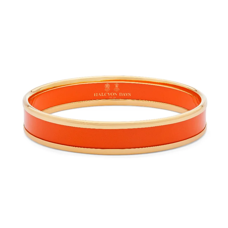 Bangle Bracelets with LED Lights for a Glowing and Trendy AccessoryOrange & Gold Enamel Bangle Bangle Bracelets with LED Lights for a Glowing and Trendy AccessoryOrange & Gold Enamel Bangle