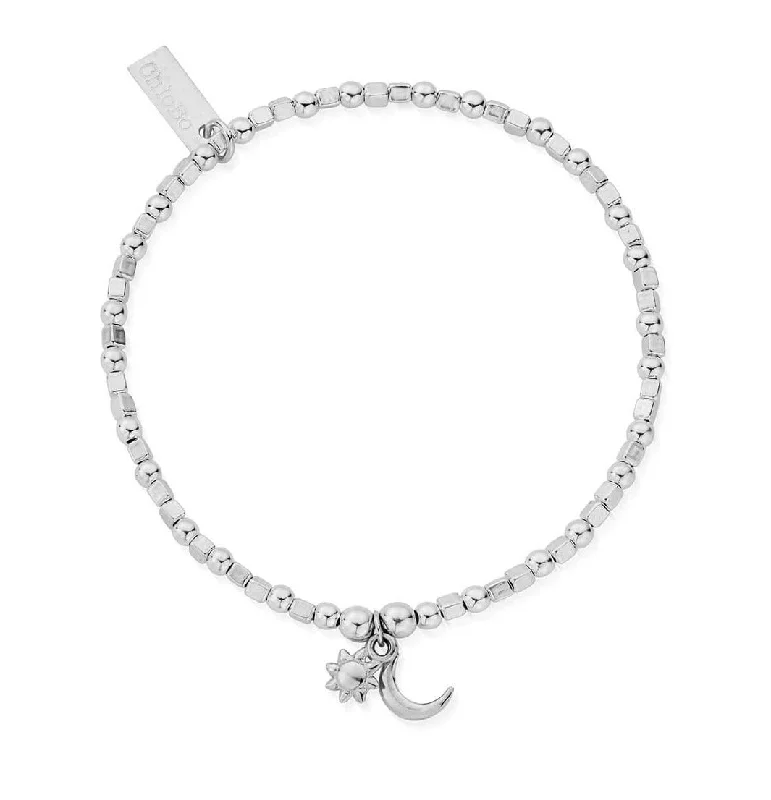 Custom Chamm BraceletsMini Cube Dainty Moon & Sun Bracelet