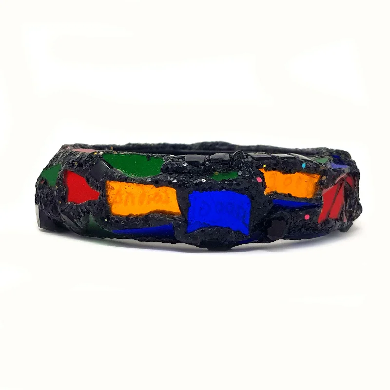 Plus Size Women's Wide Bangle Bracelets in Matte Finish for a Statement PieceTHIN HARLEQUIN BANGLE, 2000 Plus Size Women's Wide Bangle Bracelets in Matte Finish for a Statement PieceTHIN HARLEQUIN BANGLE, 2000