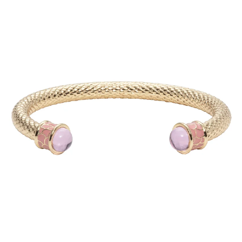 Unisex Bangle Bracelets with Abstract Artwork for a Unique StatementSalamander Torque Rose Quartz & Gold Bangle Unisex Bangle Bracelets with Abstract Artwork for a Unique StatementSalamander Torque Rose Quartz & Gold Bangle