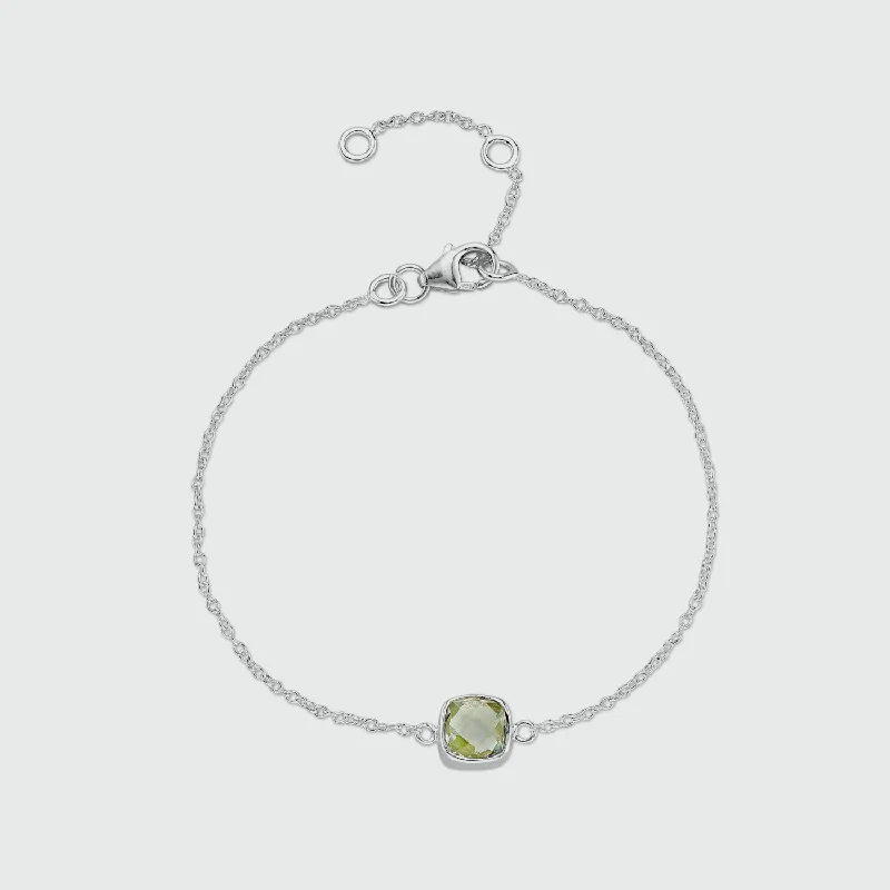 Leather - Wrapped Bangles with Studded Details for a Rock - Chic VibeBrooklyn Green Amethyst & Sterling Silver Bracelet Leather - Wrapped Bangles with Studded Details for a Rock - Chic VibeBrooklyn Green Amethyst & Sterling Silver Bracelet