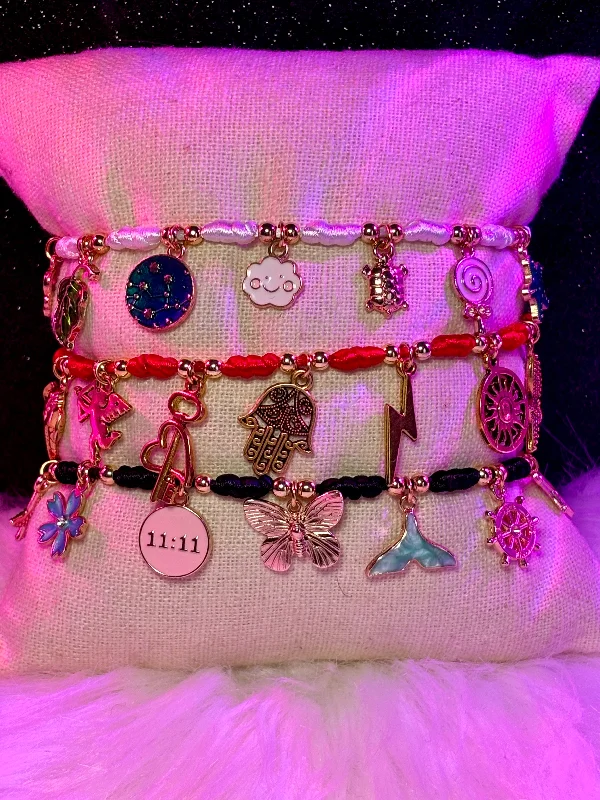 Chamm Bracelets with adjustable sizesBasic Macrame Charm Bracelets (1pc)