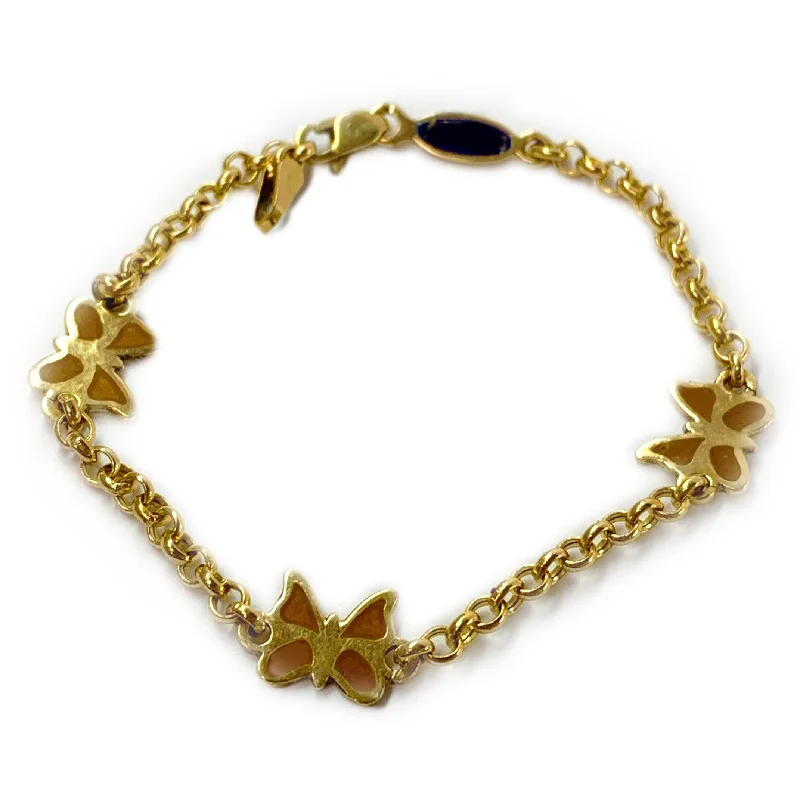 Chamm Bracelets for spiritual healingButterfly Chain Bracelet 14K Yellow Gold