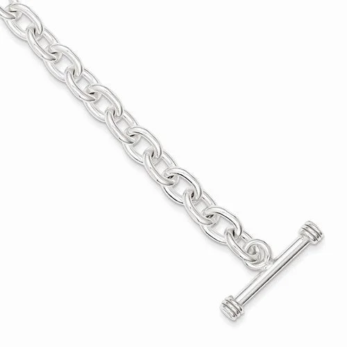 Handmade Chamm BraceletsSterling Silver Polished Fancy Link Toggle Bracelet
