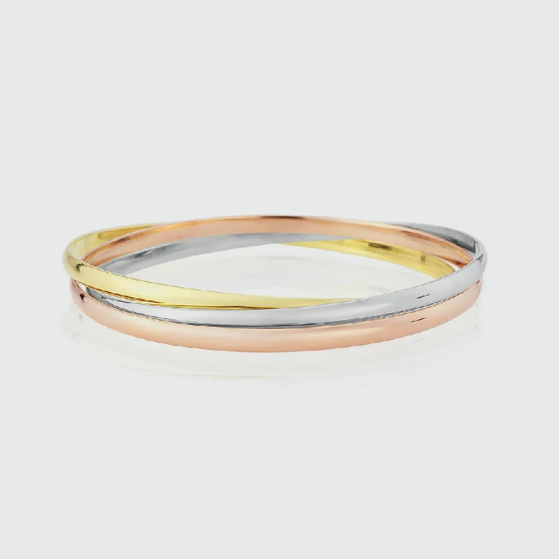 Bangle Bracelets with Adjustable Screw - Closures for a Secure FitWalton 9ct Three Colour Gold Russian Wedding Bangle Bangle Bracelets with Adjustable Screw - Closures for a Secure FitWalton 9ct Three Colour Gold Russian Wedding Bangle