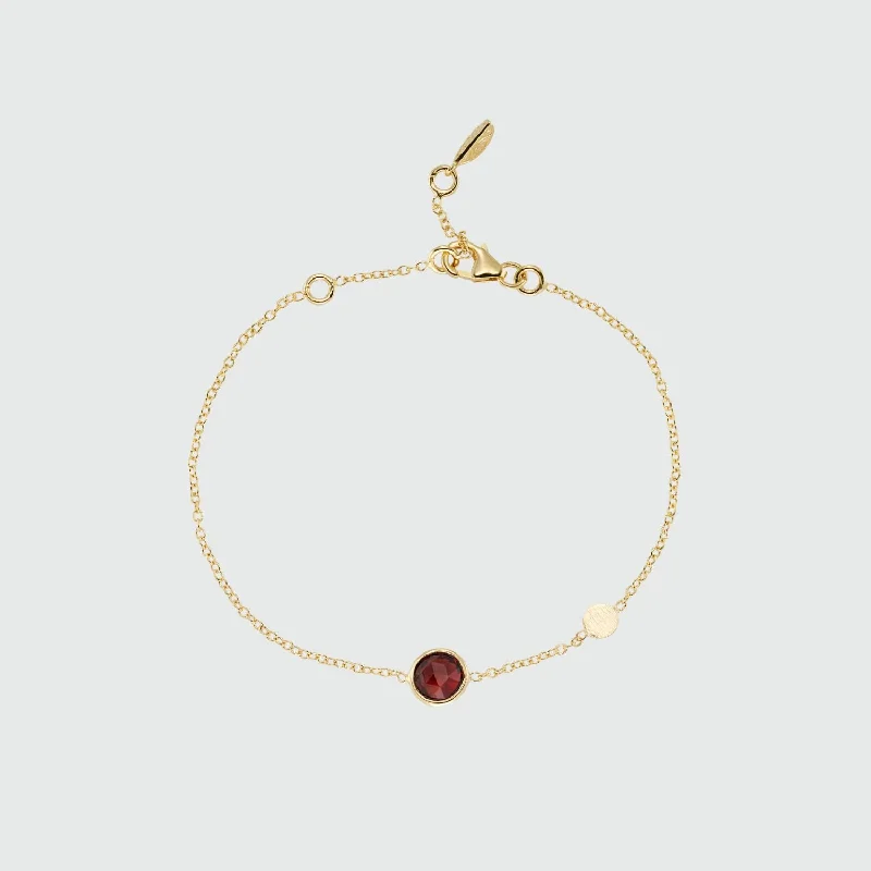 Vintage - Inspired Bangle Bracelets with Filigree and Rhinestone AccentsSalina Garnet and Gold Vermeil Disc Bracelet Vintage - Inspired Bangle Bracelets with Filigree and Rhinestone AccentsSalina Garnet and Gold Vermeil Disc Bracelet