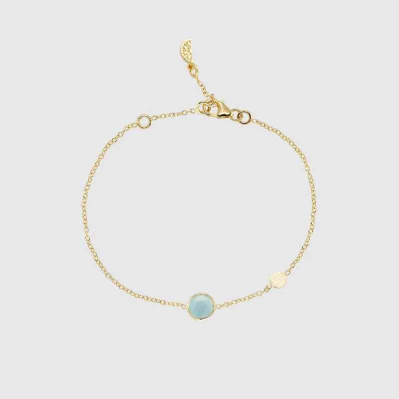 Pearl - Adorned Bangle Bracelets with Delicate Silver ChainsSalina Aqua Chalcedony and Gold Disc Bracelet Pearl - Adorned Bangle Bracelets with Delicate Silver ChainsSalina Aqua Chalcedony and Gold Disc Bracelet
