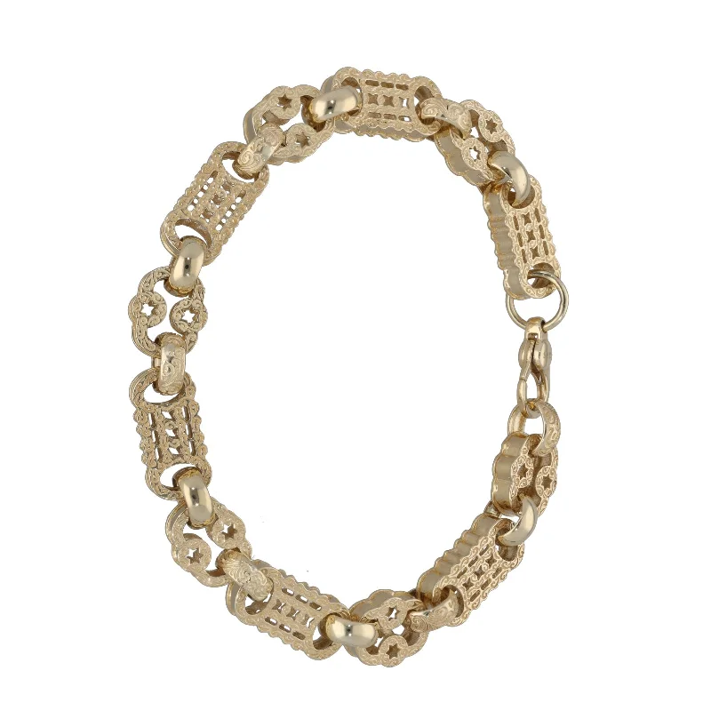 Boho - Style Bangle Bracelets with Feather and Bead EmbellishmentsNew 9ct Gold Stars & Bars Bracelet Boho - Style Bangle Bracelets with Feather and Bead EmbellishmentsNew 9ct Gold Stars & Bars Bracelet