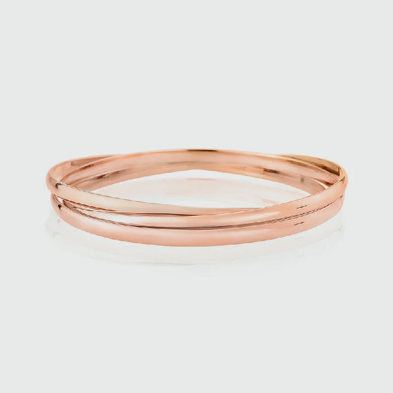 Rose Gold - Plated Bangles with Cubic Zirconia for a Glamorous TouchWalton 9ct Rose Gold Russian Wedding Bangle Rose Gold - Plated Bangles with Cubic Zirconia for a Glamorous TouchWalton 9ct Rose Gold Russian Wedding Bangle