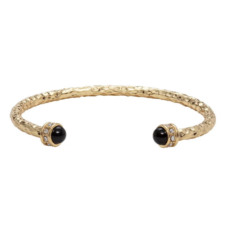 Handmade Bangle Bracelets with Polymer Clay Designs for a Personal TouchHammered Torque Black & Gold Bangle Handmade Bangle Bracelets with Polymer Clay Designs for a Personal TouchHammered Torque Black & Gold Bangle