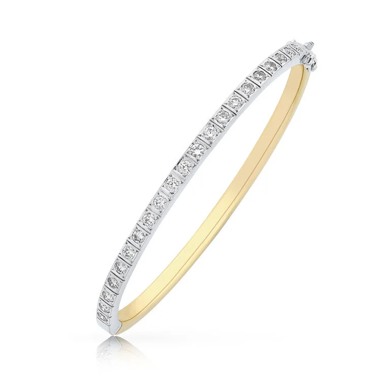 Unisex Bangle Bracelets with Abstract Artwork for a Unique StatementDiamond 'Eternal-Linear' Bangle C.1690 Unisex Bangle Bracelets with Abstract Artwork for a Unique StatementDiamond 'Eternal-Linear' Bangle C.1690