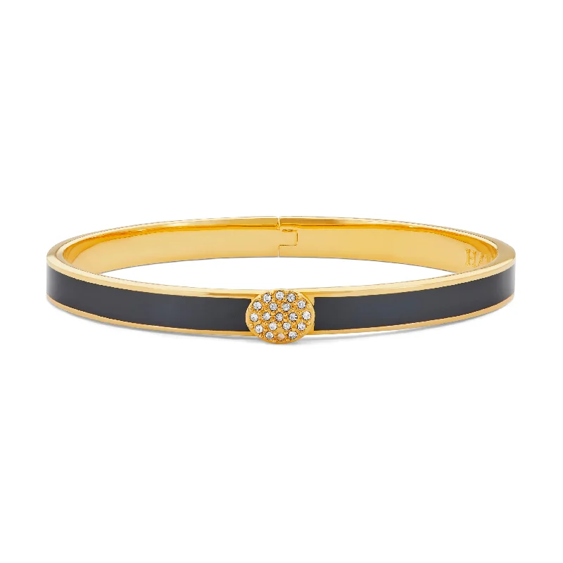 Bangle Bracelets with LED Lights for a Glowing and Trendy AccessorySkinny Pave Button Black & Gold Bangle Bangle Bracelets with LED Lights for a Glowing and Trendy AccessorySkinny Pave Button Black & Gold Bangle