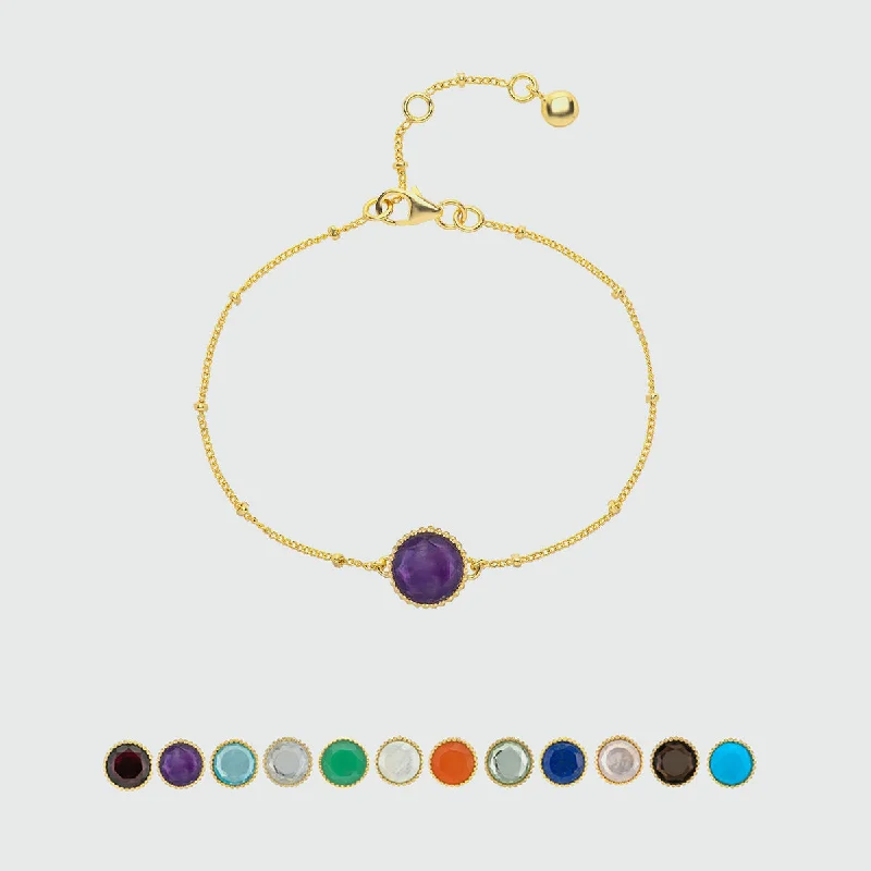 Bangle Bracelets with Adjustable Screw - Closures for a Secure FitBarcelona Birthstone Gold Vermeil Bracelet Bangle Bracelets with Adjustable Screw - Closures for a Secure FitBarcelona Birthstone Gold Vermeil Bracelet