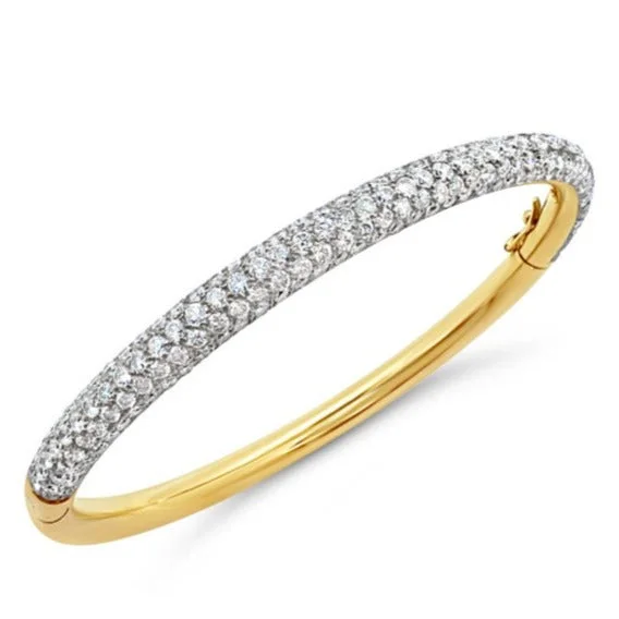 Solid Gold Bangles with Intricate Floral Engravings for a Luxurious LookVintage Pave` Diamond Bangle P.5465 Solid Gold Bangles with Intricate Floral Engravings for a Luxurious LookVintage Pave` Diamond Bangle P.5465
