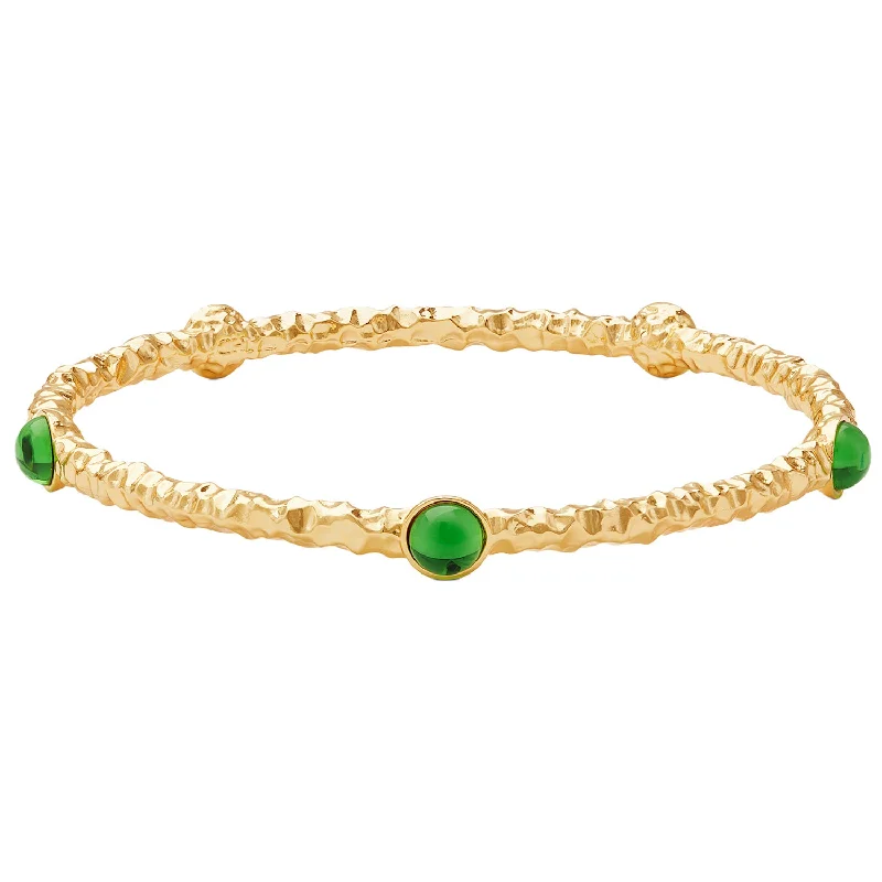 Bangle Sets with Mix - and - Match Patterns for a Versatile AccessoryCabochon Emerald & Gold Push-On Bangle Bangle Sets with Mix - and - Match Patterns for a Versatile AccessoryCabochon Emerald & Gold Push-On Bangle