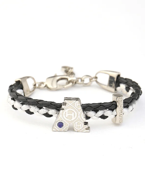 Chamm Bracelets for mindfulnessOH Dopamine Bond Bracelet in Noir Black, Silver Finish