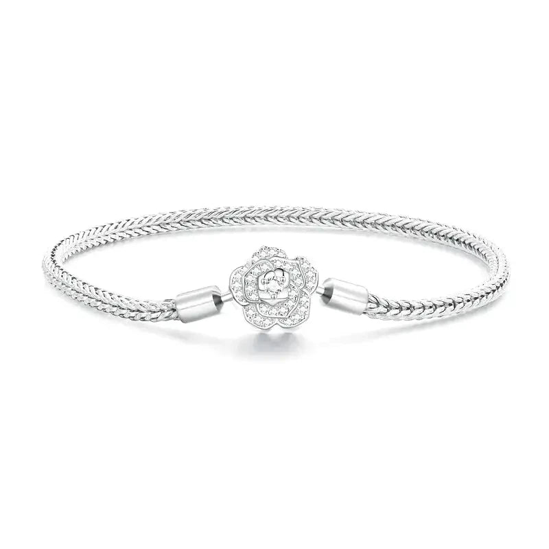 Affordable Chamm BraceletsSilver Rose Charm Bracelet