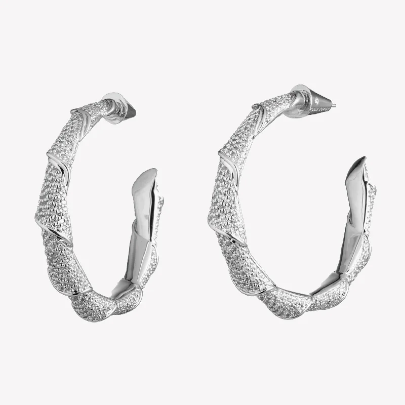 Lightweight hoop earringsPAVÉ SCROLL HOOP EARRINGS