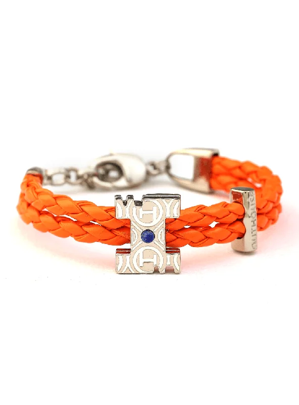 Chamm Bracelets for festivalsOH Dopamine Bond Bracelet in Solar Orange, Silver Finish