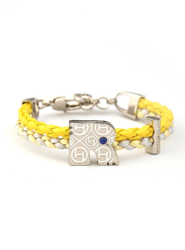 Chamm Bracelets for festivalsOH Dopamine Bond Bracelet in Chrome Yellow, Silver Finish Chamm Bracelets for festivalsOH Dopamine Bond Bracelet in Chrome Yellow, Silver Finish