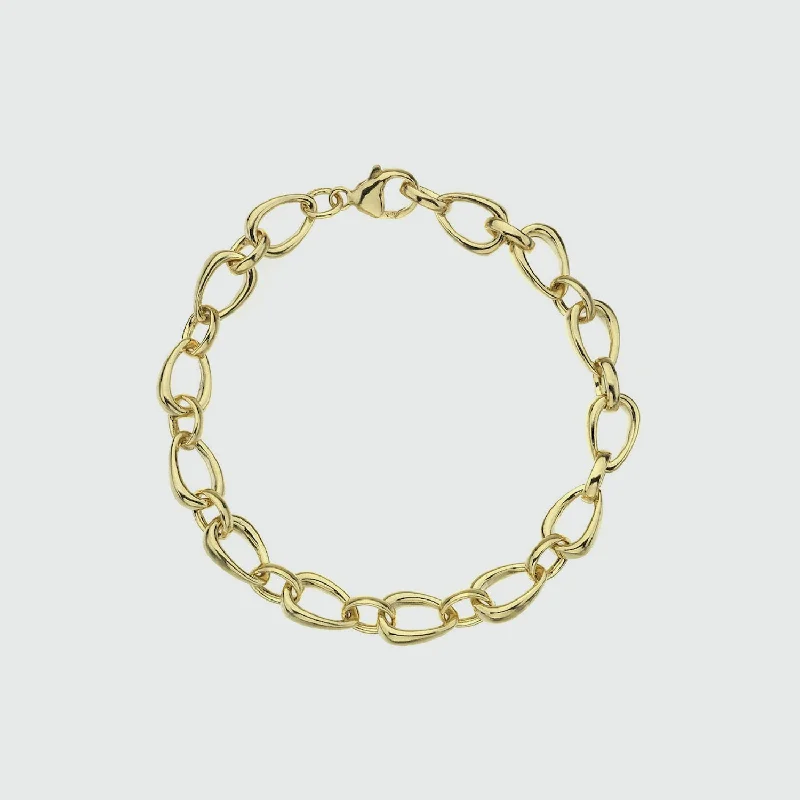 Plus Size Women's Wide Bangle Bracelets in Matte Finish for a Statement PieceEgerton 9ct Yellow Gold Raindrop Link Bracelet Plus Size Women's Wide Bangle Bracelets in Matte Finish for a Statement PieceEgerton 9ct Yellow Gold Raindrop Link Bracelet