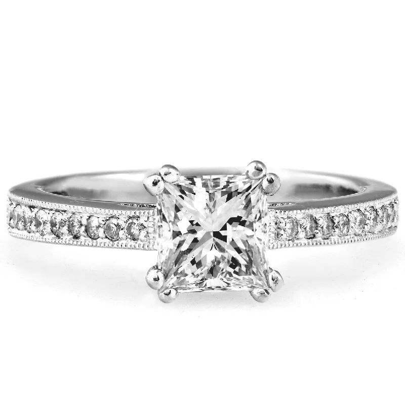 Art Deco - Inspired Wedding Bands with Geometric Patterns in Platinum for a Retro and Glamorous Style1 1/2 Ct Princess Cut Diamond Engagement Ring 18k White Gold (I-J/VS2-SI1) Art Deco - Inspired Wedding Bands with Geometric Patterns in Platinum for a Retro and Glamorous Style1 1/2 Ct Princess Cut Diamond Engagement Ring 18k White Gold (I-J/VS2-SI1)