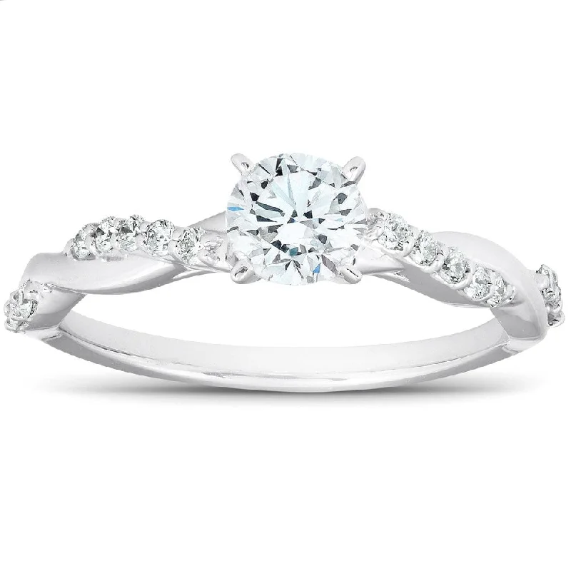 Emerald - Cut Gemstone Wedding Bands in 18K Gold for a Luxurious and Statement - Making Piece1/2Ct Diamond Infinity Engagement Ring Womens 14k White Gold Interwoven Band Emerald - Cut Gemstone Wedding Bands in 18K Gold for a Luxurious and Statement - Making Piece1/2Ct Diamond Infinity Engagement Ring Womens 14k White Gold Interwoven Band