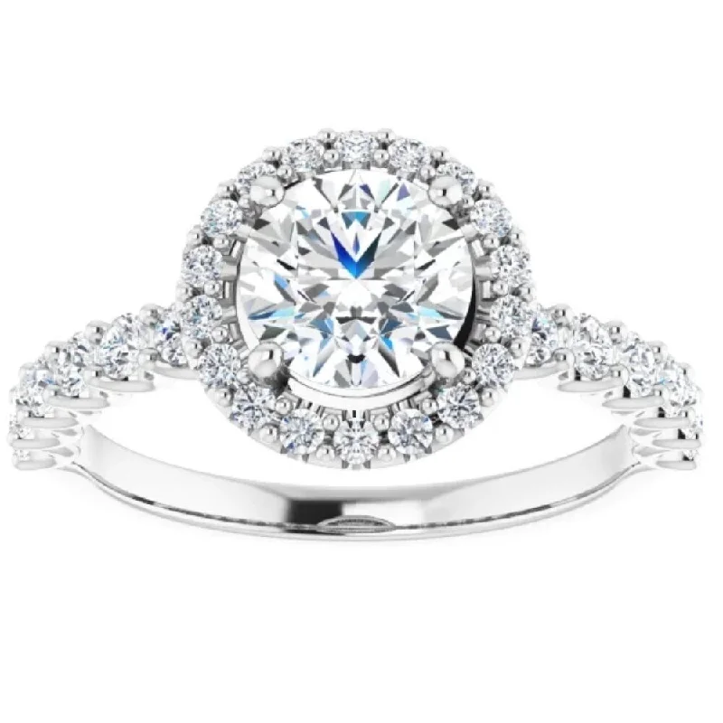 Moissanite - Set Wedding Bands in Yellow Gold for a Sparkling and Ethical Alternative to Diamonds1 3/4Ct Halo Diamond Engagement Ring 14k White Gold Moissanite - Set Wedding Bands in Yellow Gold for a Sparkling and Ethical Alternative to Diamonds1 3/4Ct Halo Diamond Engagement Ring 14k White Gold