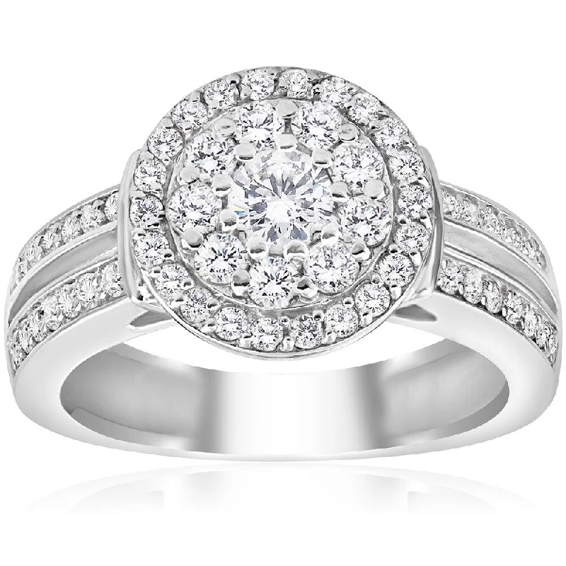 Laser - Etched Floral Design Wedding Bands in Palladium for a Delicate and Intricate Look10k White Gold 1ct TDW Double Halo Diamond Engagement Ring Laser - Etched Floral Design Wedding Bands in Palladium for a Delicate and Intricate Look10k White Gold 1ct TDW Double Halo Diamond Engagement Ring