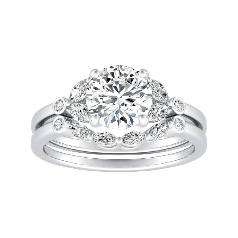 Vintage - Inspired Engagement Rings with Filigree Work and Emerald - Cut Center Stone14k Gold 7/8ct TDW Vintage Diamond Engagement Ring Set by Auriya Vintage - Inspired Engagement Rings with Filigree Work and Emerald - Cut Center Stone14k Gold 7/8ct TDW Vintage Diamond Engagement Ring Set by Auriya
