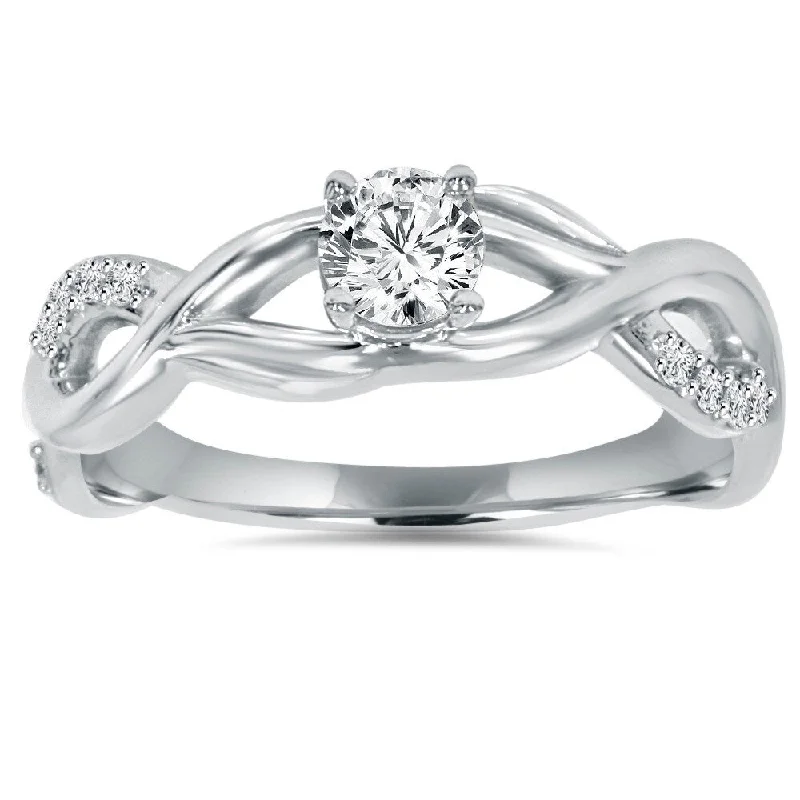 Adjustable - Fit Wedding Bands in Gold - Plated Metal for a Comfortable and Custom - Fitting Option14k White Gold 1/2ct TDW Diamond Infinity Intertwined Engagement Ring