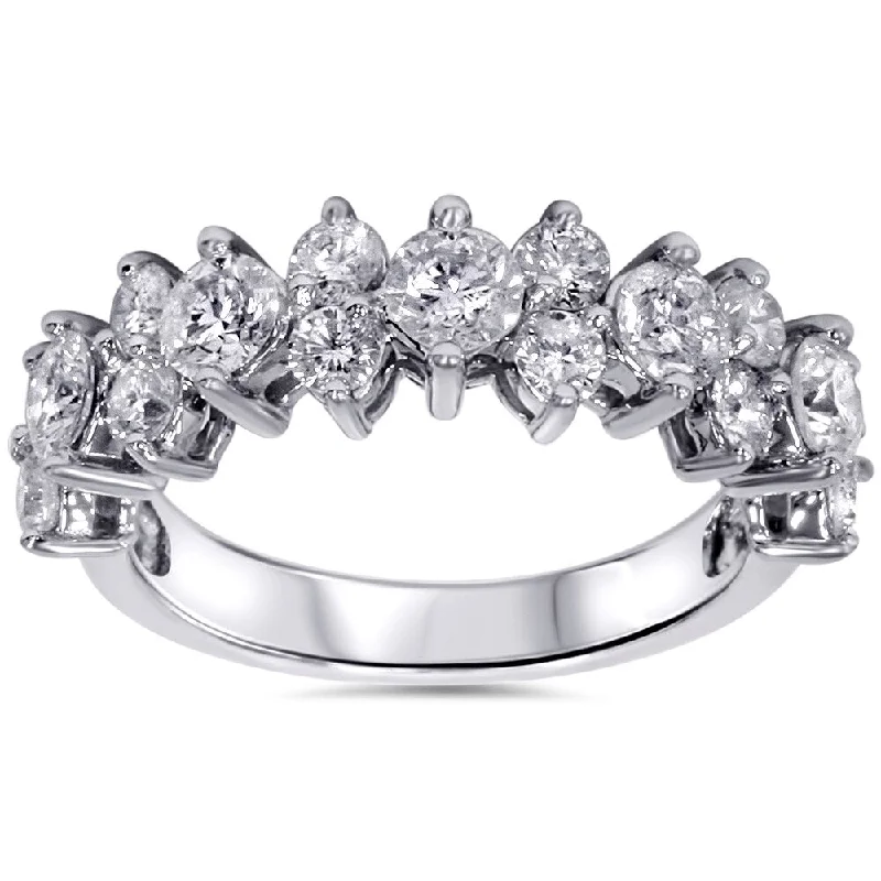 Two - Tone Gold and Silver Wedding Bands with a Twist Design for a Contemporary and Eye - Catching Style14k White Gold 1.95 ct TDW Diamond Engagement Wedding Ring Two - Tone Gold and Silver Wedding Bands with a Twist Design for a Contemporary and Eye - Catching Style14k White Gold 1.95 ct TDW Diamond Engagement Wedding Ring