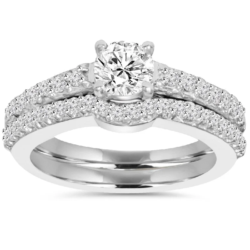 Adjustable - Fit Wedding Bands in Gold - Plated Metal for a Comfortable and Custom - Fitting Option14k White Gold 1ct TDW Diamond Engagement Matching Wedding Ring Set Adjustable - Fit Wedding Bands in Gold - Plated Metal for a Comfortable and Custom - Fitting Option14k White Gold 1ct TDW Diamond Engagement Matching Wedding Ring Set