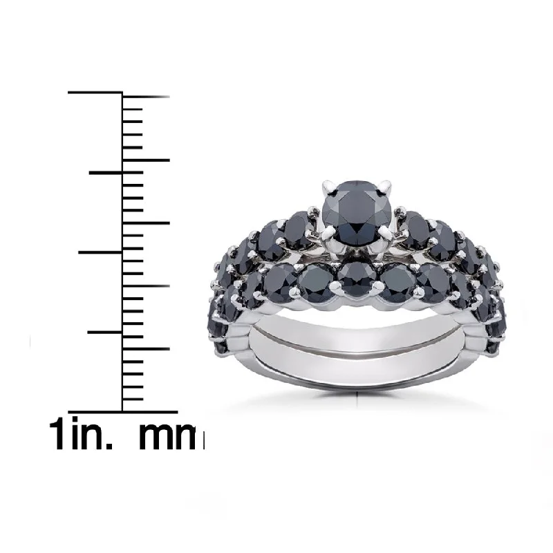 Two - Tone Gold and Silver Wedding Bands with a Twist Design for a Contemporary and Eye - Catching Style14k White Gold 2ct TDW Black Diamond Engagement Wedding Ring Set Two - Tone Gold and Silver Wedding Bands with a Twist Design for a Contemporary and Eye - Catching Style14k White Gold 2ct TDW Black Diamond Engagement Wedding Ring Set