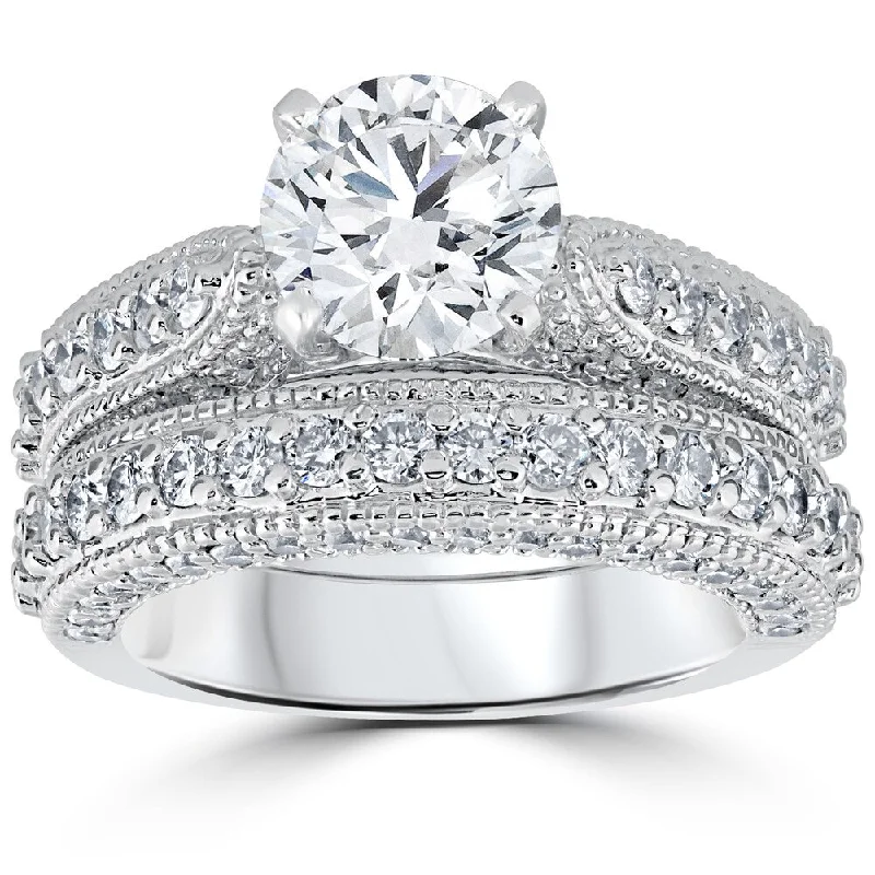 Blue Topaz - Embellished Wedding Bands in Silver for a Birthstone - Inspired and Colorful Piece14k White Gold 3 1/6ct TDW Diamond GIA Certified Vintage Engagement Wedding Ring Set - White H-I Blue Topaz - Embellished Wedding Bands in Silver for a Birthstone - Inspired and Colorful Piece14k White Gold 3 1/6ct TDW Diamond GIA Certified Vintage Engagement Wedding Ring Set - White H-I