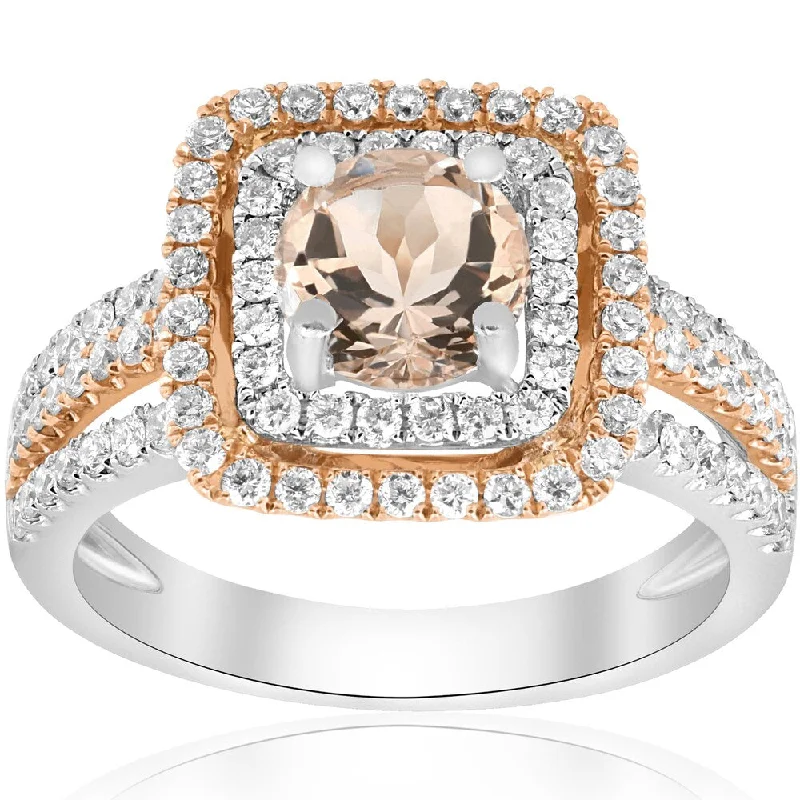 Stackable Wedding Bands in Sterling Silver with Enamel Inlays for a Colorful and Versatile Option18K Rose & White Gold 1.73 ct TW Diamond & Morganite Double Cushion Halo Two Tone Engagement Ring (F-G,VS1-VS2) - Pink Stackable Wedding Bands in Sterling Silver with Enamel Inlays for a Colorful and Versatile Option18K Rose & White Gold 1.73 ct TW Diamond & Morganite Double Cushion Halo Two Tone Engagement Ring (F-G,VS1-VS2) - Pink
