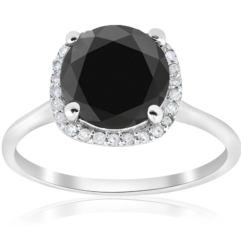 Matte - Black Ceramic Wedding Bands with a Polished Edge for a Sleek and Modern Appearance3 1/10ct Treated Black Diamond Cushion Halo Engagement Ring 14K White Gold Matte - Black Ceramic Wedding Bands with a Polished Edge for a Sleek and Modern Appearance3 1/10ct Treated Black Diamond Cushion Halo Engagement Ring 14K White Gold