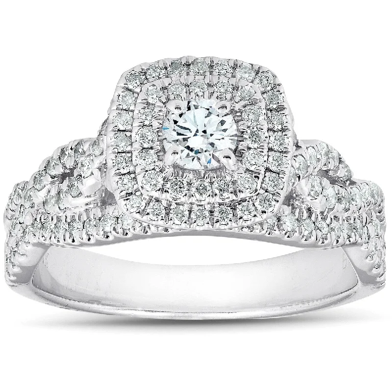 18K White Gold Classic Round - Cut Diamond Wedding Bands for a Timeless and Elegant Look3/4 Ct Diamond Cushion Halo Engagement Ring 14k White Gold 18K White Gold Classic Round - Cut Diamond Wedding Bands for a Timeless and Elegant Look3/4 Ct Diamond Cushion Halo Engagement Ring 14k White Gold