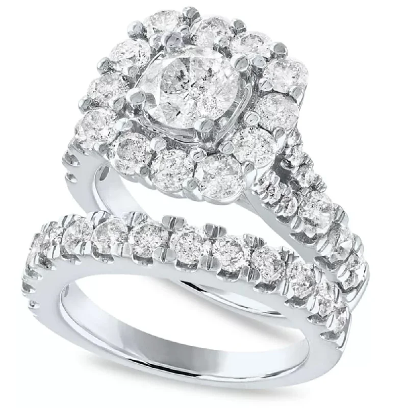 Custom - Engraved Titanium Wedding Bands with Personalized Messages for a One - of - a - Kind and Sentimental Piece5Ct Cushion Halo Split Ring Diamond Engagement Set in White Yellow Rose Gold