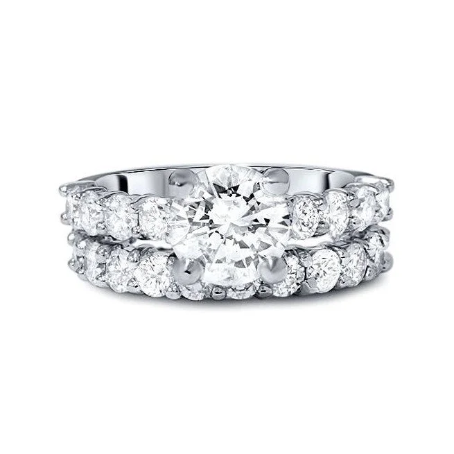 Emerald - Cut Gemstone Wedding Bands in 18K Gold for a Luxurious and Statement - Making Piece6CT Diamond Eternity Engagement Wedding Ring Set 14K White Gold Lab Grown Emerald - Cut Gemstone Wedding Bands in 18K Gold for a Luxurious and Statement - Making Piece6CT Diamond Eternity Engagement Wedding Ring Set 14K White Gold Lab Grown