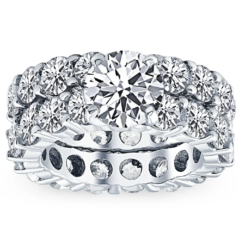 Two - Tone Gold and Silver Wedding Bands with a Twist Design for a Contemporary and Eye - Catching Style9 1/2ct Diamond Eternity Engagement Ring Wedding Set 14k White Gold Two - Tone Gold and Silver Wedding Bands with a Twist Design for a Contemporary and Eye - Catching Style9 1/2ct Diamond Eternity Engagement Ring Wedding Set 14k White Gold