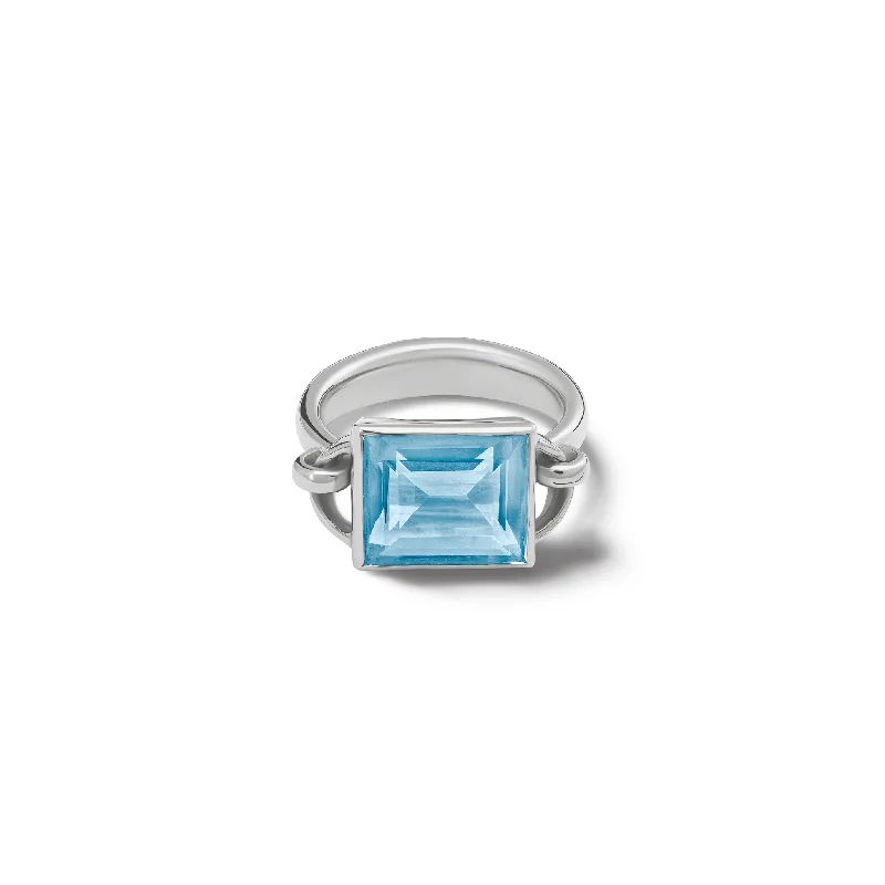 Engagement Rings with Amethyst and Diamond Accents in a Contemporary SettingBaguette Ring Silver - Blue Topaz Engagement Rings with Amethyst and Diamond Accents in a Contemporary SettingBaguette Ring Silver - Blue Topaz